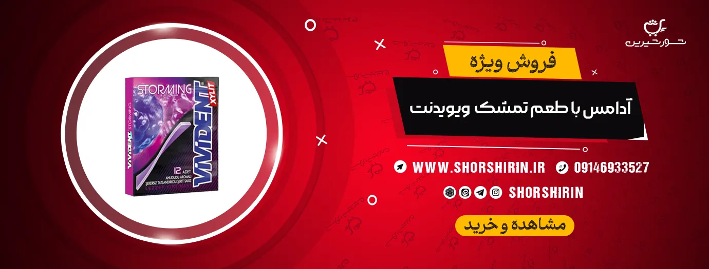 خرید آدامس با طعم تمشک بسته ویویدنت