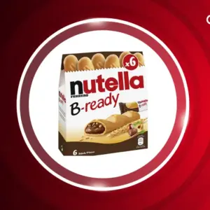 بیسکوییت فندقی 6 عددی نوتلا Nutella B-ready